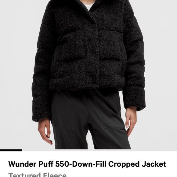 Lululemon Textured Fleece Wunder Puff 550-Down-Fill Cropped Jacket - Picture 9 of 16